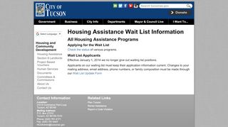 
                            4. Housing Assistance Wait List Information | Official website of the City of ... - Section 8 Housing Tucson Portal