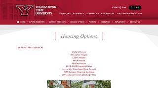 Housing Options | Youngstown State University - YSU.edu - Ysu Housing Portal