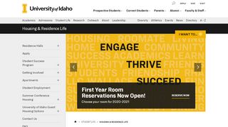 
                            2. Housing & Residence Life - University of Idaho - Uidaho Housing Portal