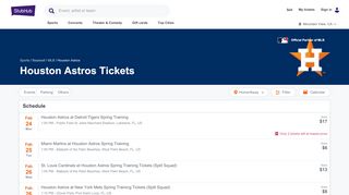 
                            4. Houston Astros Tickets - StubHub - My Astros Tickets Portal Page