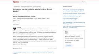 
                            7. How accurate are yocket's results in Grad School Finder? - Quora - Stupidsid Portal