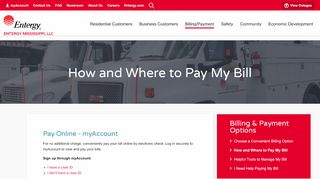 
How and Where to Pay My Bill - Entergy Mississippi  
