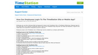 
                            4. How Can Employees Login To The TimeStati... - MyTimeStation - Mytimestation Com Portal