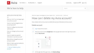 
                            10. How can I delete my Avira Connect account? – Official Avira ... - Avira Connect Portal