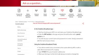 
                            8. How can I find and change my WiFi name and password? - Vodafone Broadband Router Login