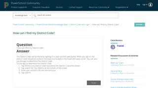 
                            8. How can I find my District Code? - PowerSchool Community - Powerschool Portal Lake Orion