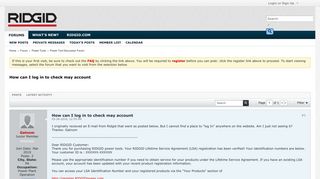 
                            4. How can I log in to check may account - RIDGID Forum | Plumbing ... - Ridgid Account Portal