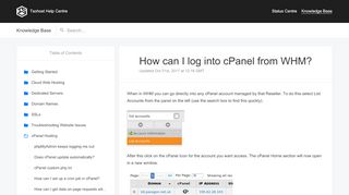 
                            6. How can I log into cPanel from WHM? | Tsohost Knowledge ... - Tsohost Cpanel Portal