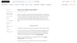 
                            5. How can I place my order? | Tradesy Help & FAQs - Tradesy Account Portal