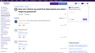 
                            6. how can i retrieve my email from black planet.com when i forgot my ... - Blackplanet Portal Trouble