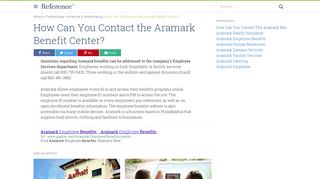 
                            8. How Can You Contact the Aramark Benefit Center? | Reference.com - Aramark Medical Benefits Portal