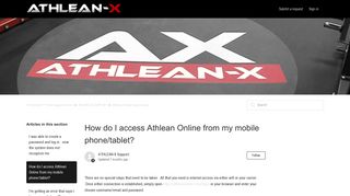 How do I access Athlean Online from my mobile phone/tablet ... - Athleanonline Portal
