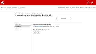 How do I access Manage My RedCard? - Target - Target Manage My Redcard Portal
