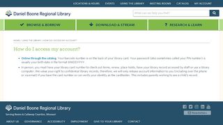 
                            4. How do I access my account? – Daniel Boone Regional Library - Dbrl Portal