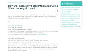 
                            5. How do I access my flight information using www.checkmytrip ... - Www Checkmytrip Com Portal