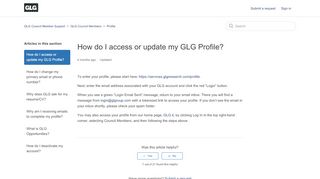 
                            4. How do I access or update my GLG Profile? – GLG Council ... - Glg Council Portal