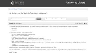 
                            9. How do I access the BMJ OnExamination database? - AskUs - Www Onexamination Com Portal