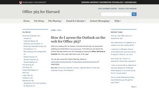 
                            8. How do I access the Outlook on the web for Office 365 ... - Harvard Hms Email Portal