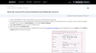 
                            6. How do I access the Sony Entertainment Network service ... - Account Sony Entertainment Network Com Pc Portal Action