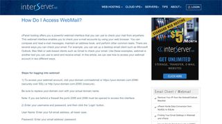 
                            1. How Do I Access WebMail? - Interserver Tips - Interserver Portal