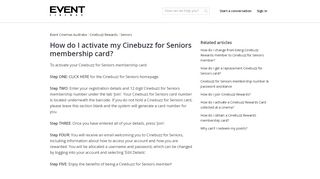 
                            3. How do I activate my Cinebuzz for Seniors membership card ... - Cinebuzz Login Problems