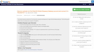 
                            8. How do I activate my First Data E4 Global (Payeezy) Gateway ... - First Data Gateway Portal