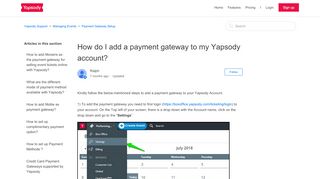 
                            8. How do I add a payment gateway to my Yapsody account ... - Yapsody Login