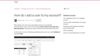 
How do I add a user to my account? – Ticketleap  
