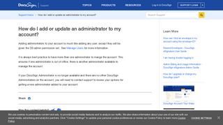 
                            3. How do I add or update an administrator to my account? | DocuSign ... - Docusign Admin Portal
