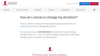 
                            7. How do I cancel or change my donation? - St. Jude Children's ... - St Jude Partner In Hope Portal