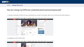
                            8. How do I change my ESPN.com credentials (email/username ... - Espn Portal Password