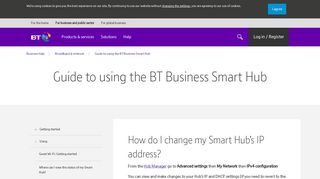 
                            5. How do I change my Smart Hub's IP address? - BT Business - Bt Home Hub Ip Login