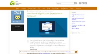 
How do I change Outlook Express email password?  
