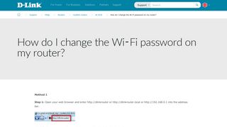 
How do I change the Wi-Fi Password on my router? | D-Link UK  
