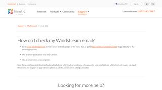 How do I check my Windstream email?  Support  Windstream