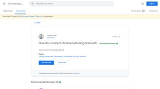 
How do i connect chromecast using hotel wifi - Chromecast Help

