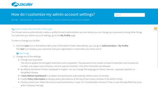 
                            5. How do I customize my admin account settings? | Zscaler - Zscaler Admin Portal