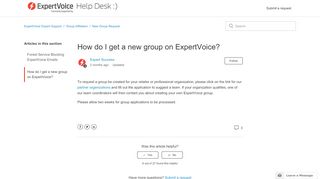 
                            6. How do I get a new group on ExpertVoice? - Experticity Expert ... - Experticity Sign Up
