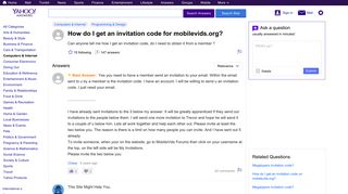 How do I get an invitation code for mobilevids.org? | Yahoo Answers - Mobilevids Sign In Codes
