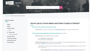
                            5. How do I get my Toronto Maple Leafs tickets I bought on ... - Maple Leafs Account Manager Portal