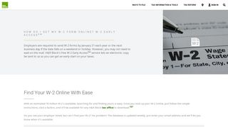 
                            4. How Do I Get My W-2 Online? W-2 Early Access | H&R Block® - W2 Express First Time Portal