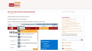 
                            7. How do I get students started playing? – Sokikom Help ... - Sokikom Portal