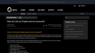 
                            3. How do I link my Cryptic and Arc accounts? - Arc Games Support - Cryptic Portal