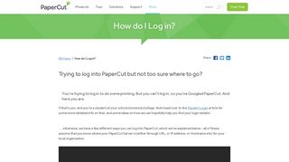 How do I Log in?  PaperCut