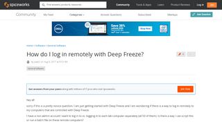 
How do I log in remotely with Deep Freeze? - General Software ...  
