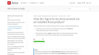 
                            8. How do I log in to my Avira account via an installed Avira ... - Avira Connect Portal