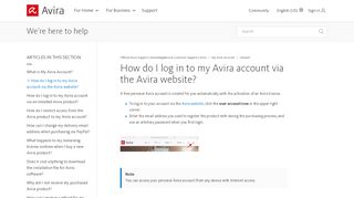 
                            4. How do I log in to my Avira account via the Avira website ... - Avira Connect Portal