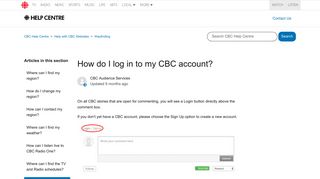 
                            5. How do I log in to my CBC account? – CBC Help Centre - Portal Cbc