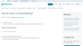 
                            6. How do I log in to Online Banking? | Barclays - Barclays Online Portal Pinsentry