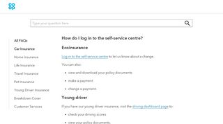 
                            3. How do I log in to the self-service centre? - Co-Op Insurance - Co Op Insurance Car Portal